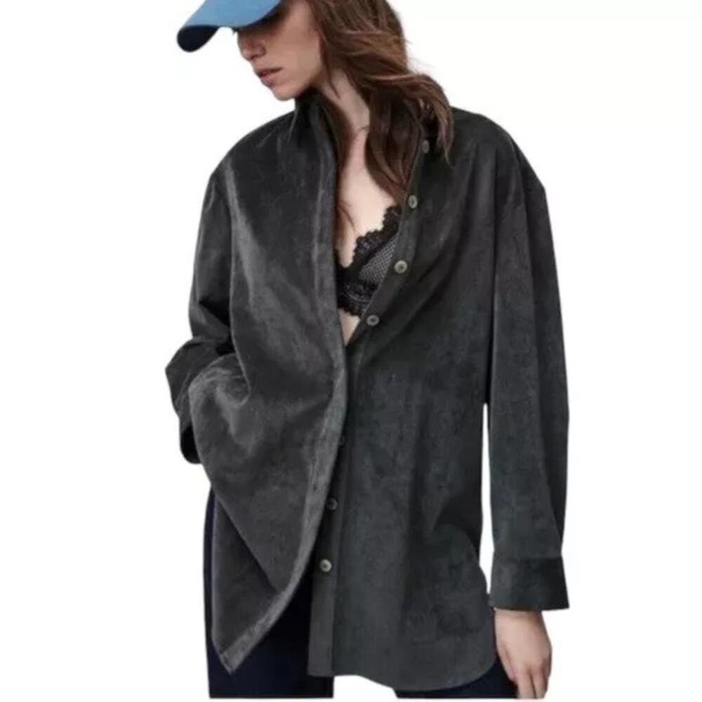 Zara Charcoal Button Down Shirt